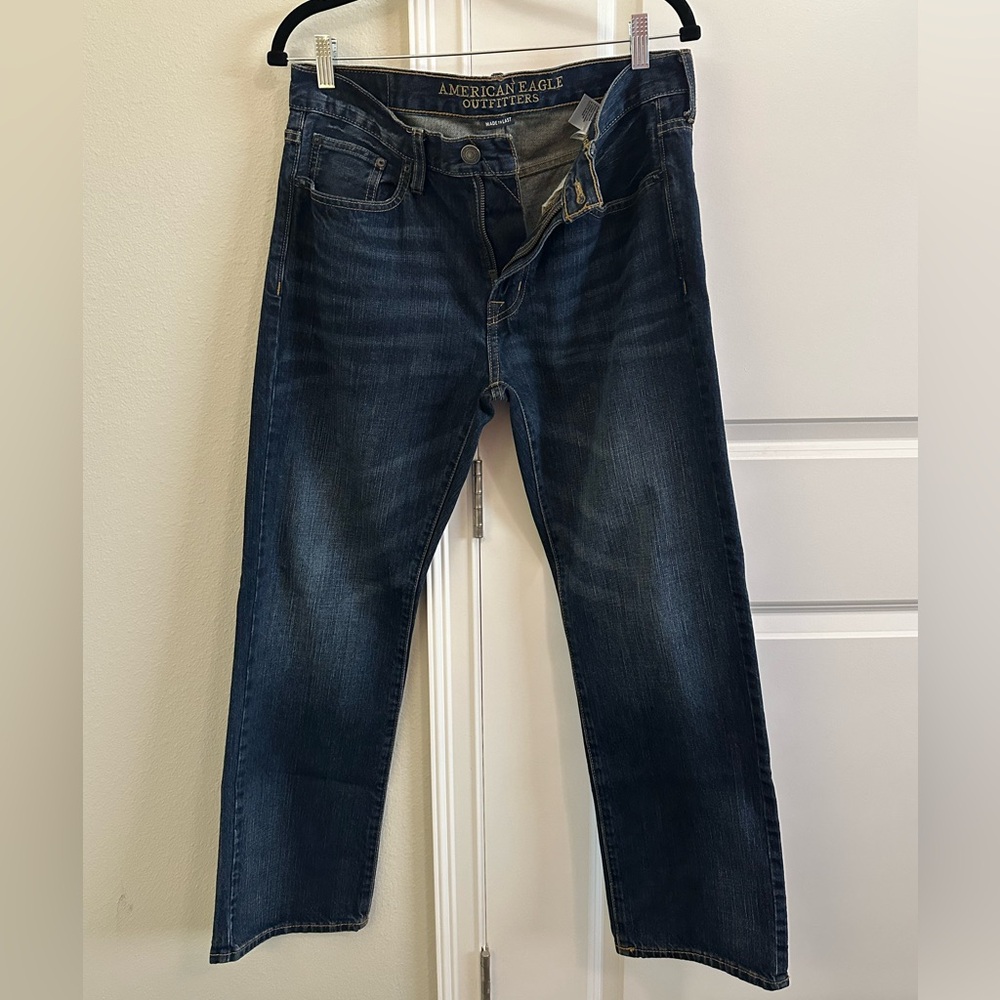 American Eagle Outfitters Men's Indigo Slim Straight Jeans